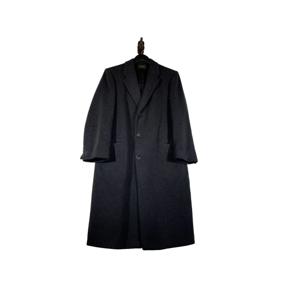 Vintage Virany Cashmere Blend Overcoat Coat Mens 38 Fuzzy Pile Lined Hungary